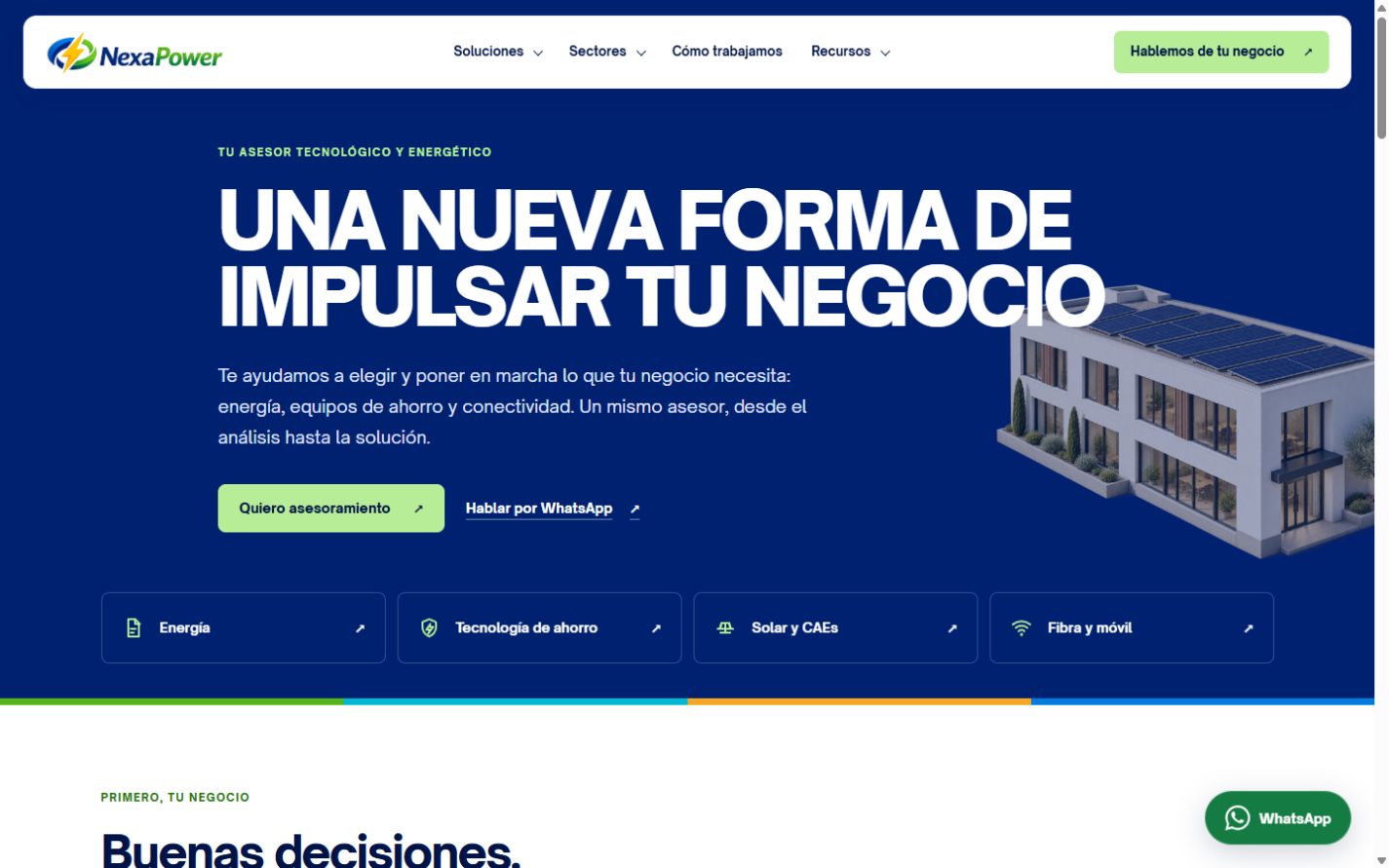 Vista del proyecto NexaPower